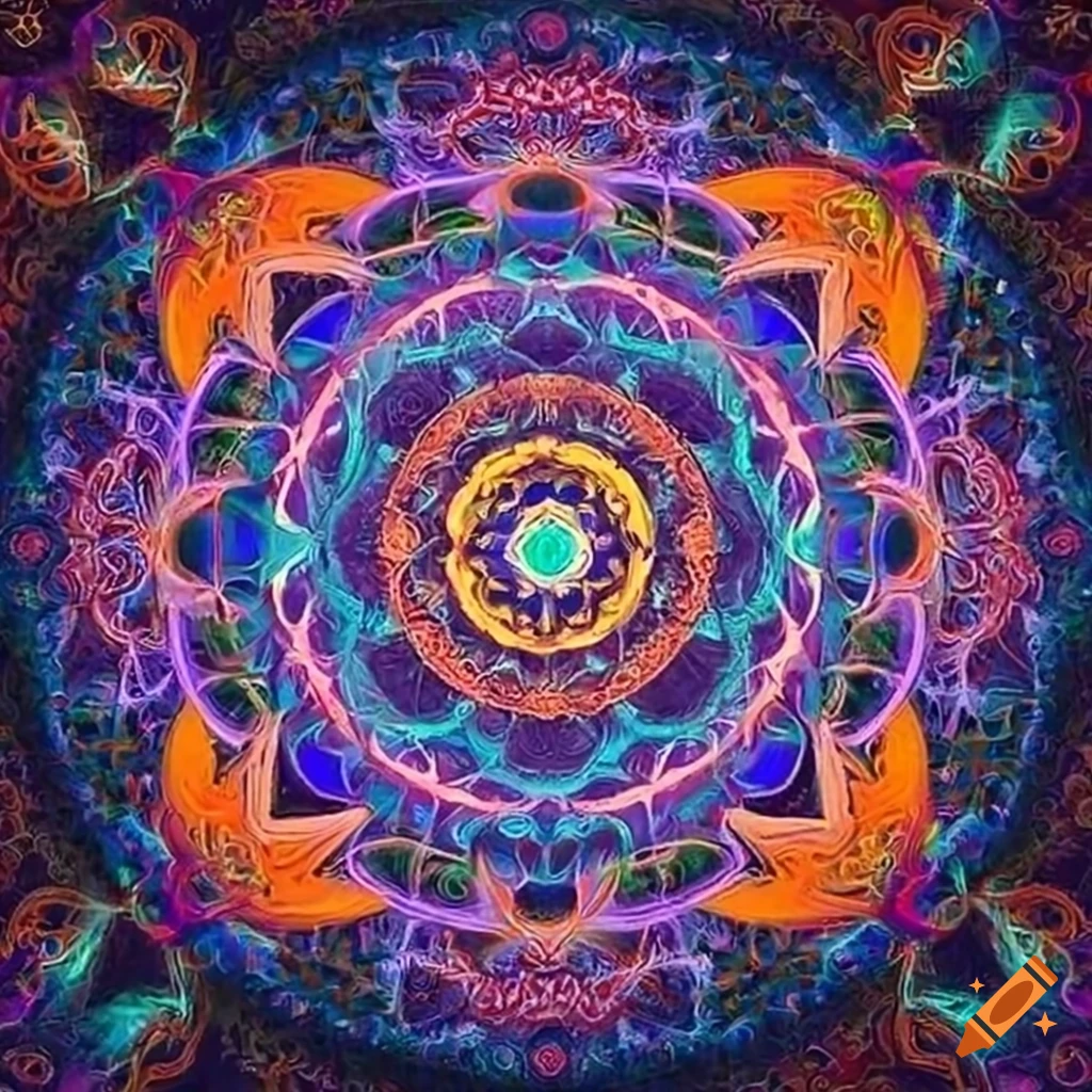 Colorful mandala artwork with dominant orange chakra theme