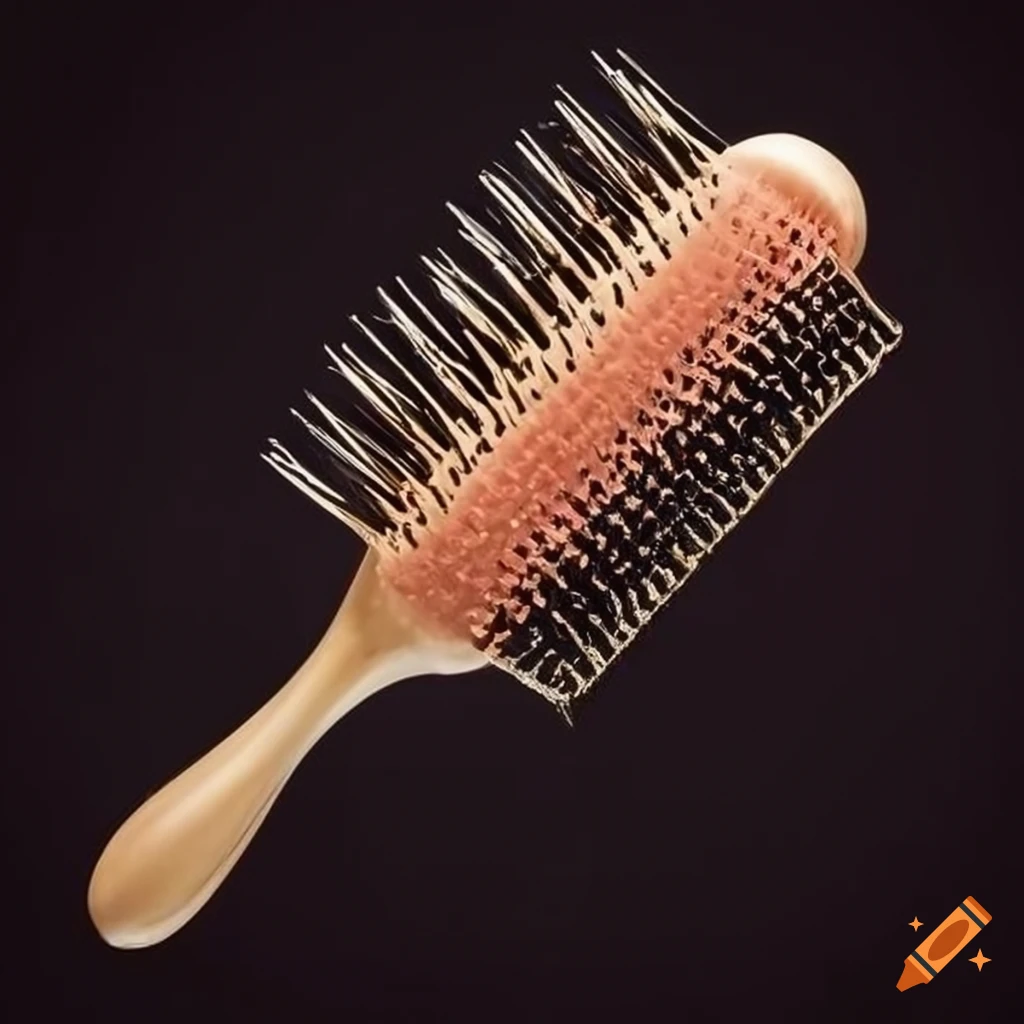 Intricately designed ornate hairbrush without a handle
