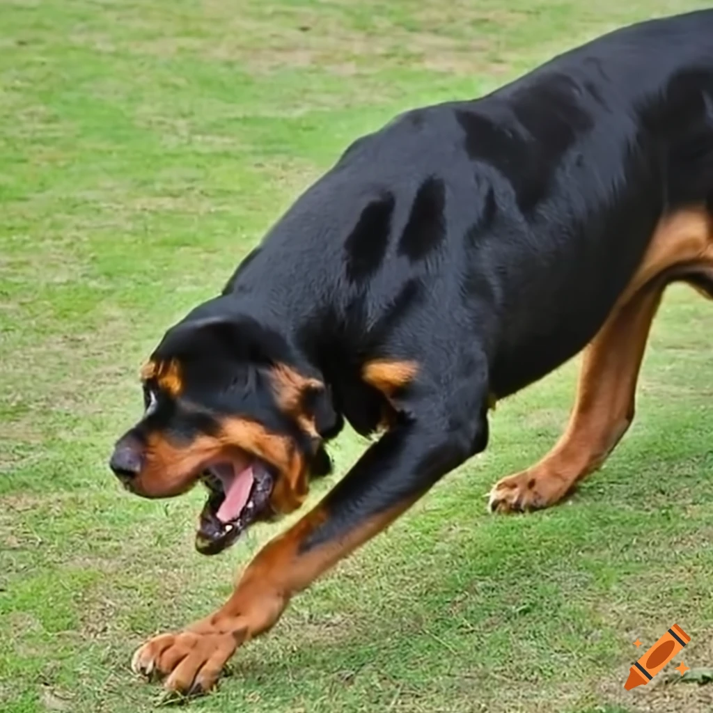 Rottweiler displaying aggression with other dogs judging on Craiyon