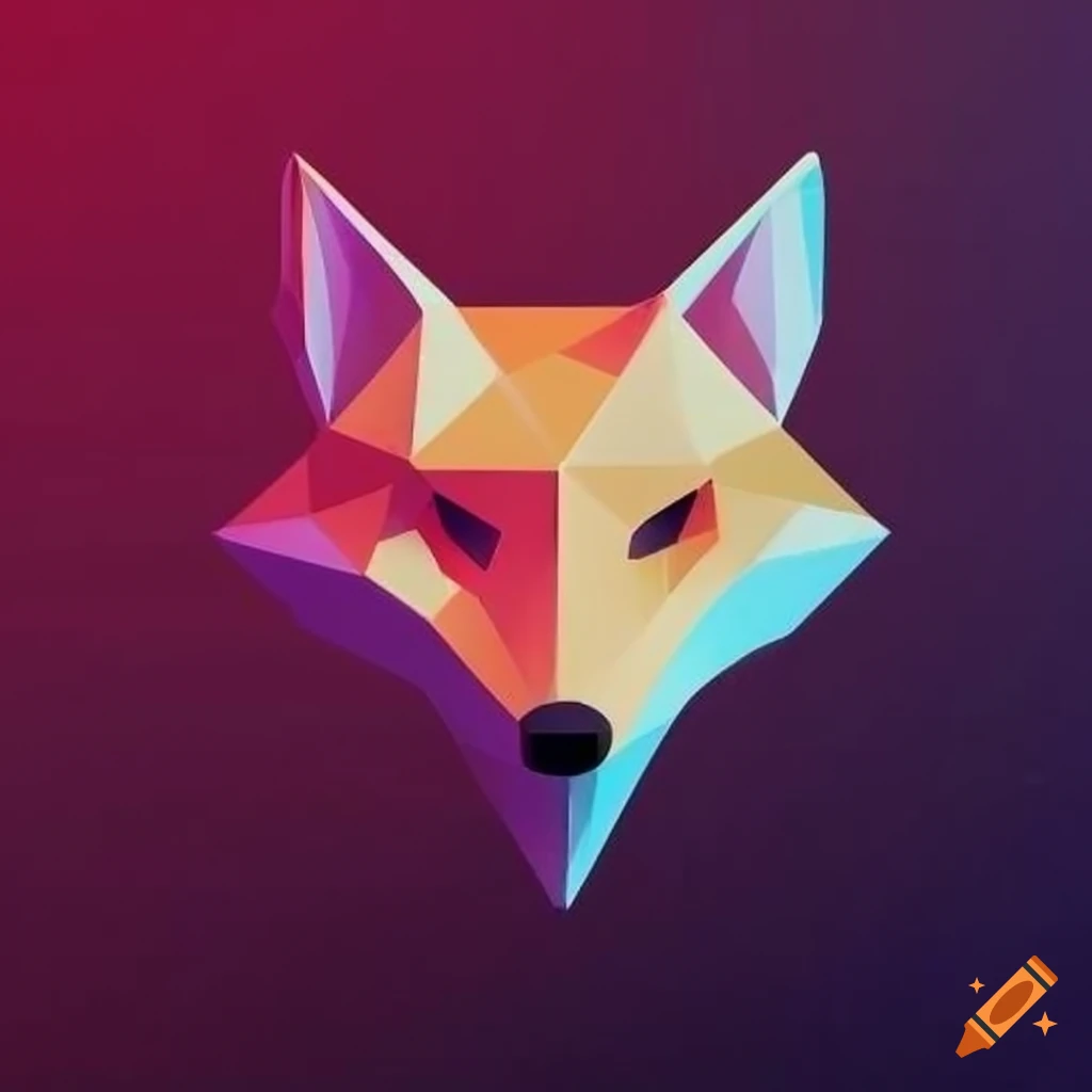 Geometric fox design on a credit card