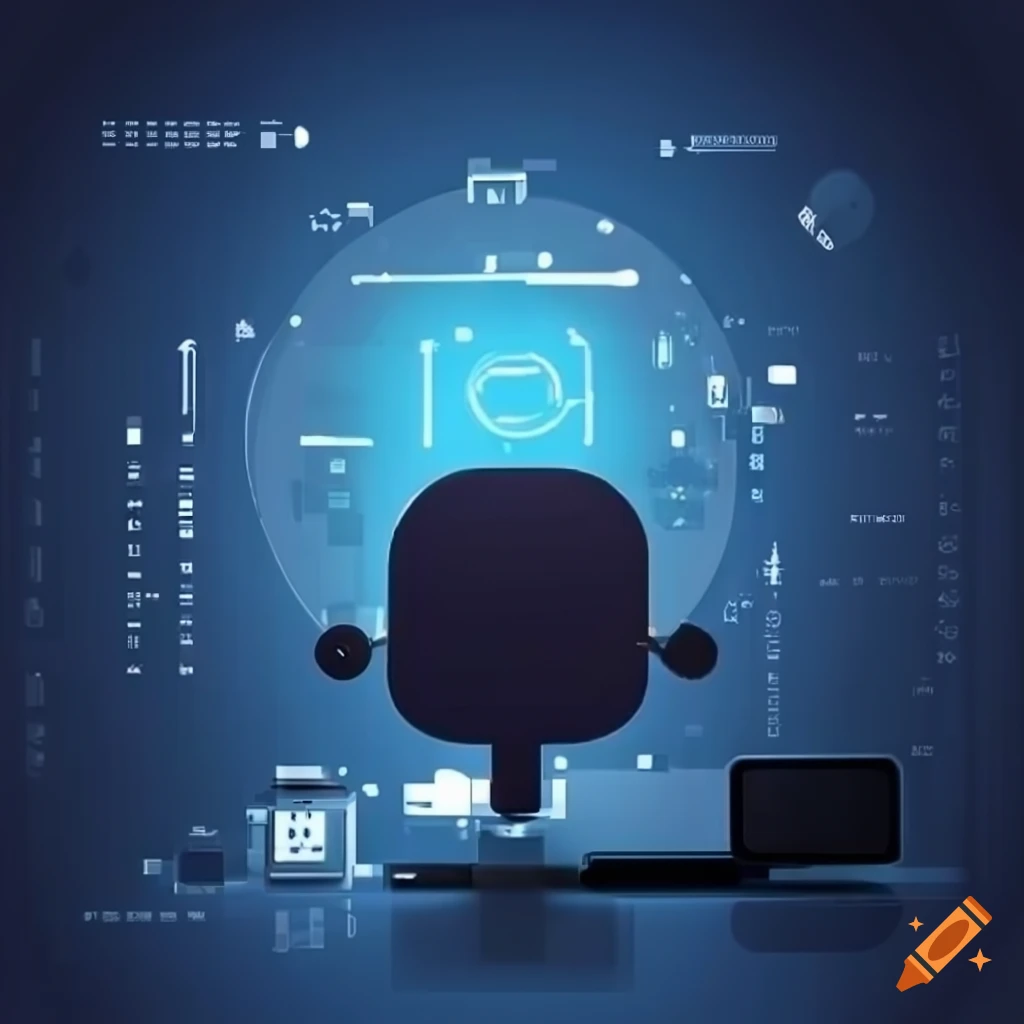 Service Industry Computer Background Customer service with sleek technology background on Craiyon