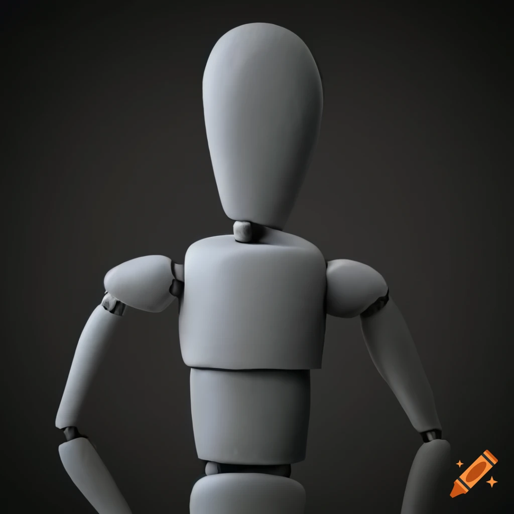 Gray faceless manikin representing a magical creature in high