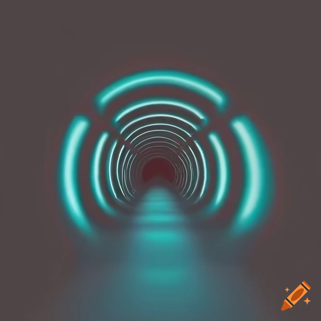POV through tunnel with organic minimalistic pattern on black background