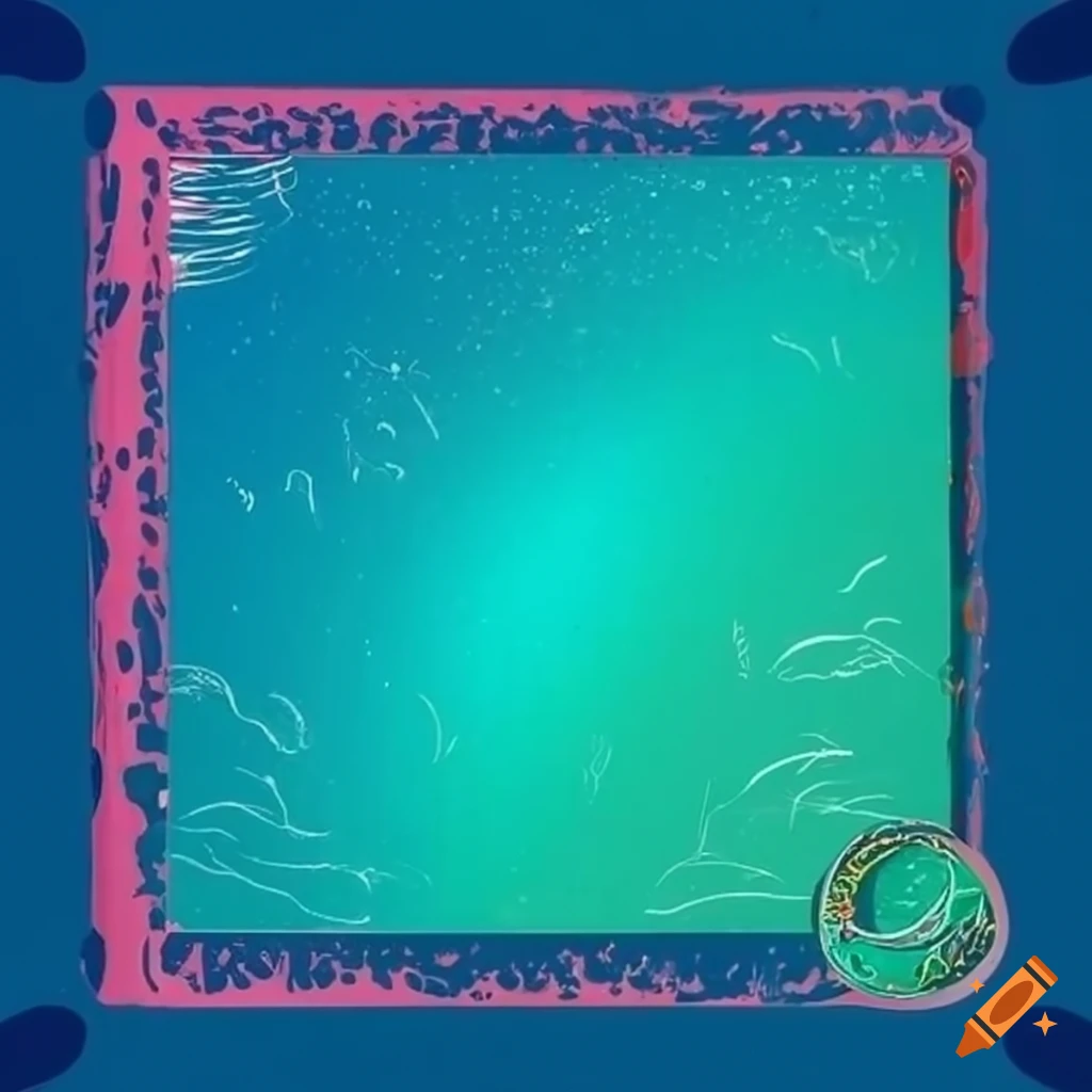 Sea-themed graphic design for a menu