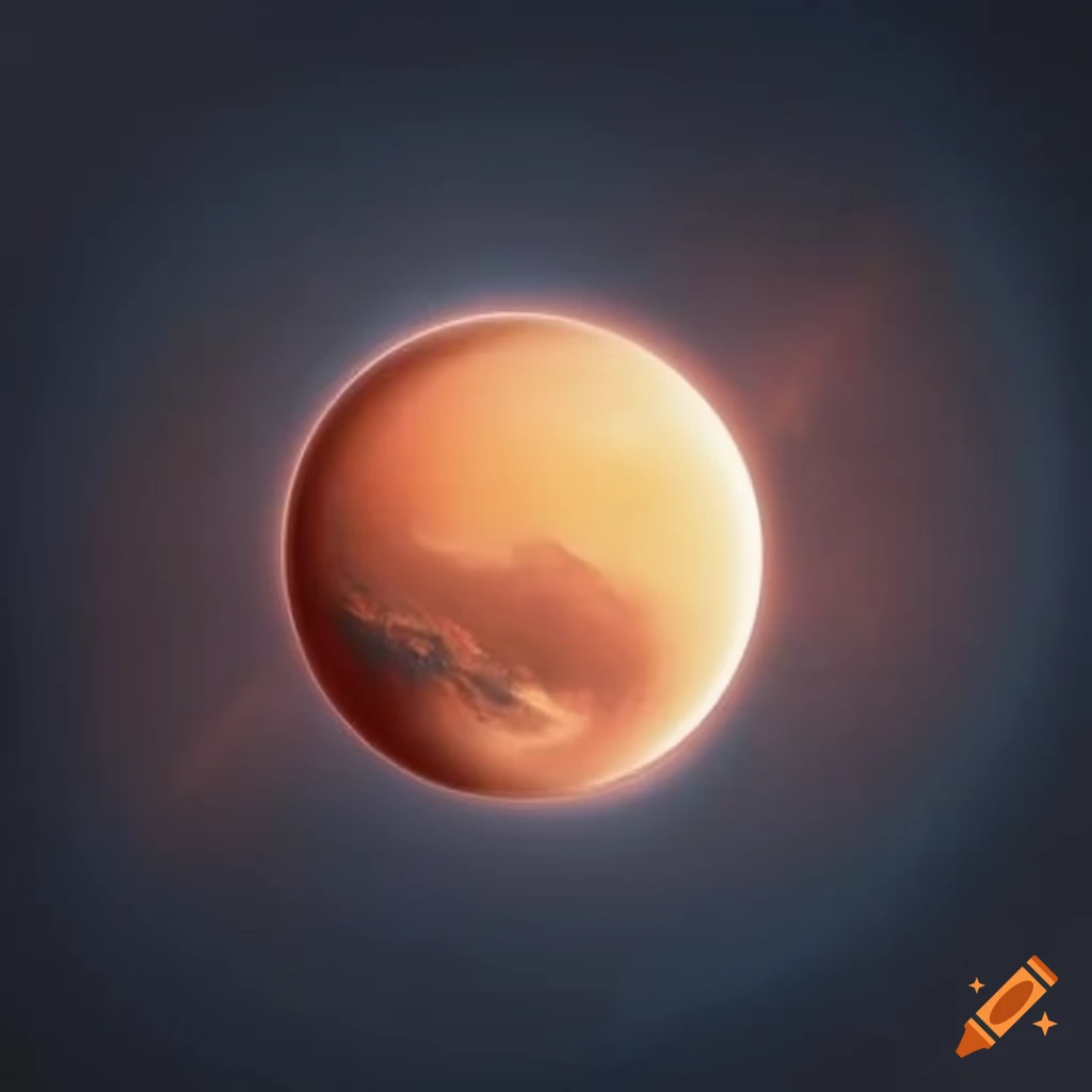 Mars with the sun shining on the left side