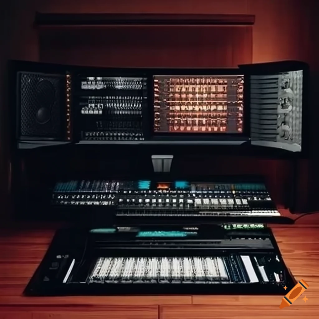 High definition music recording studio with professional equipment on