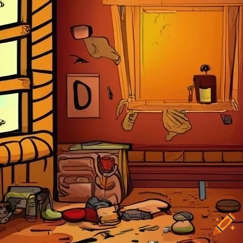 Colorful cartoon illustration of an ancient Roman room