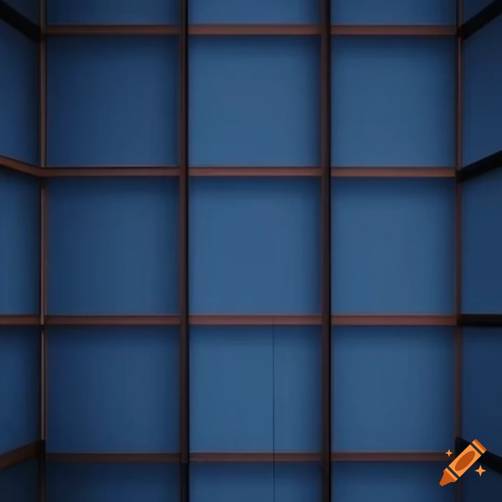 Geometric lines in dark blue and black resembling a Japanese room divider