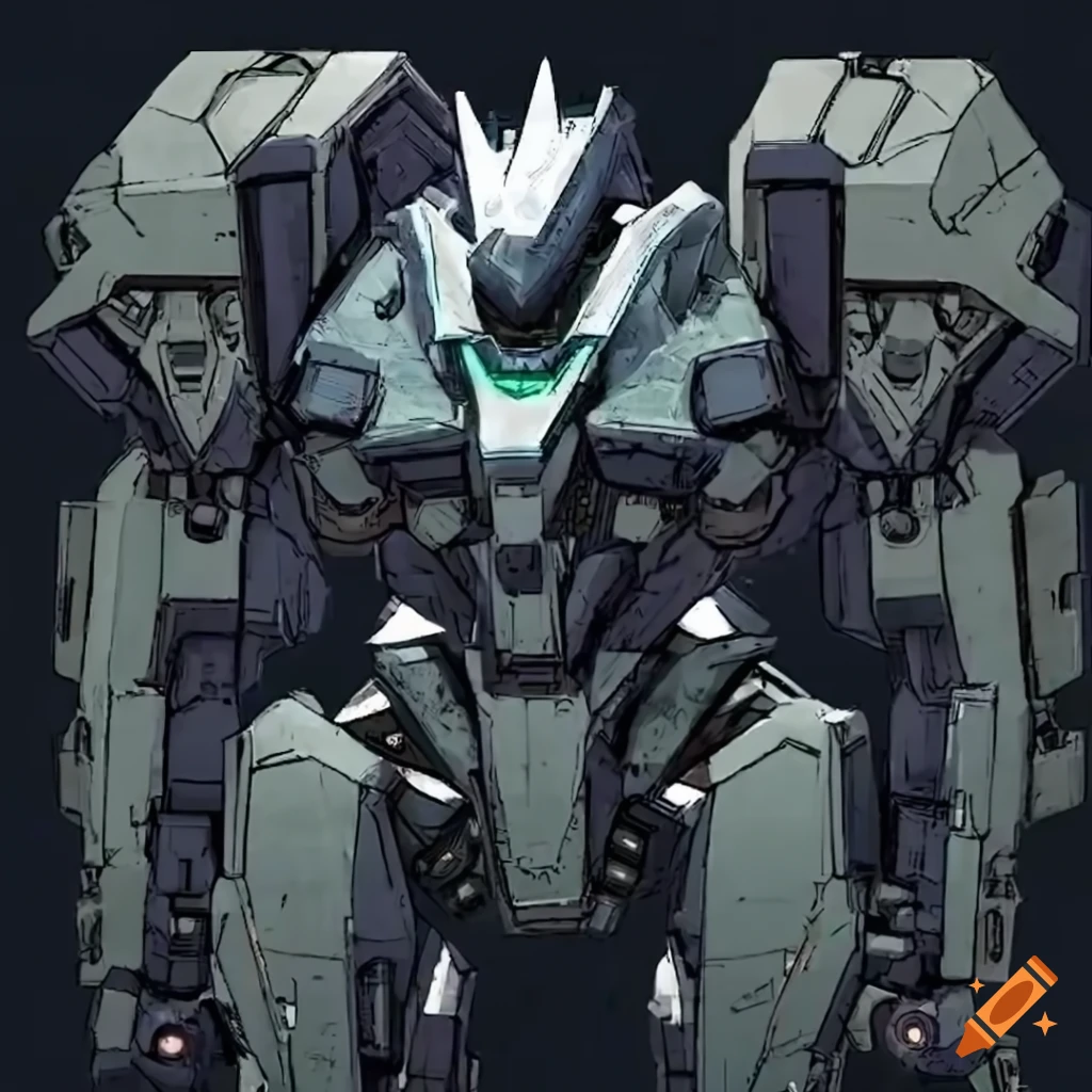 Mechs from Armored Core 6 - Balteus and Alumind fused with Hivemind Order symbol, along with Ib-cel