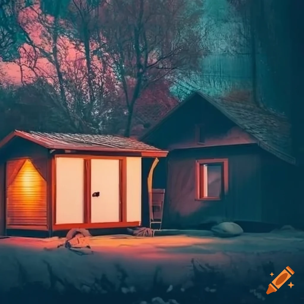 House in a neighborhood with a small shed