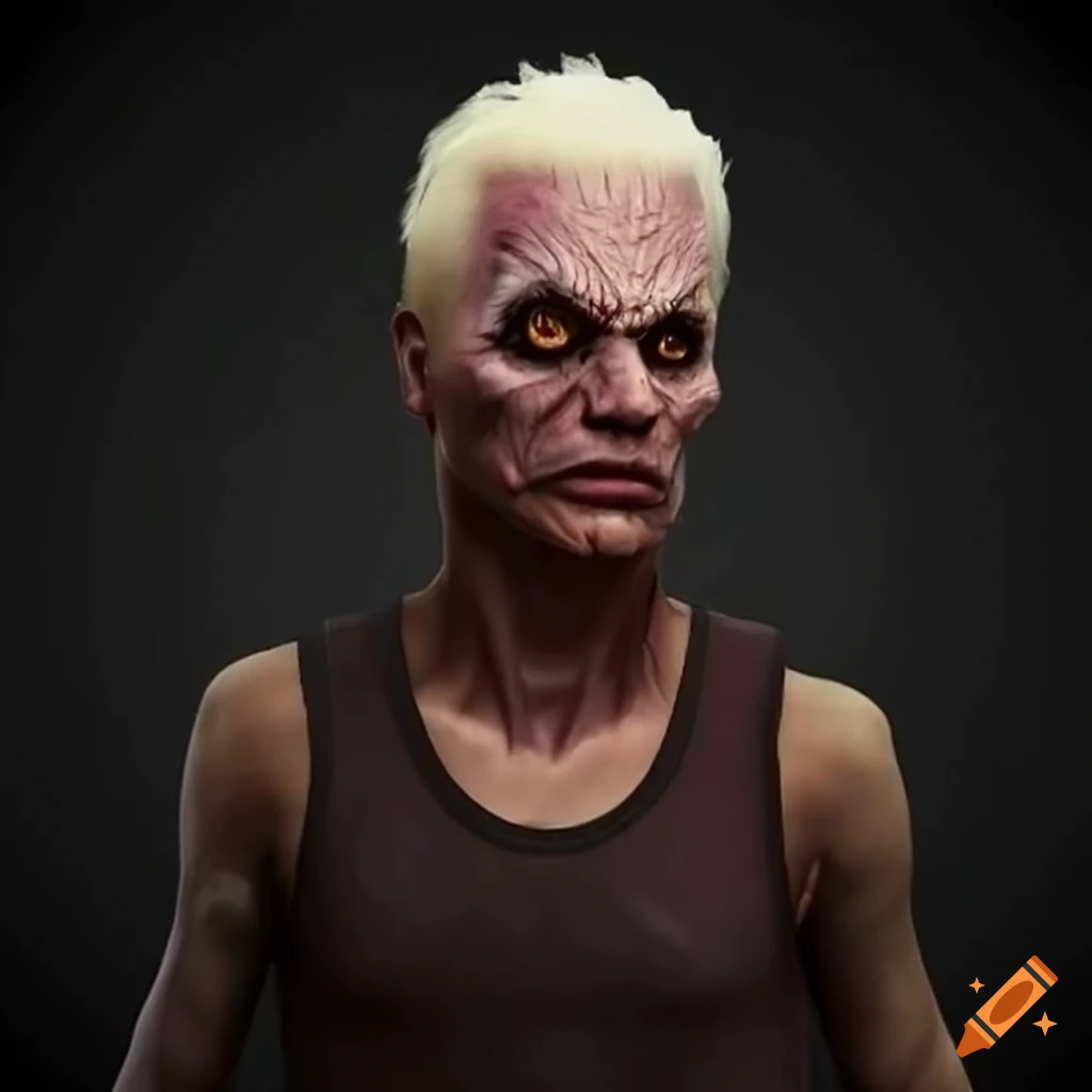 Antagonist with tank top, bleached hair, and tan