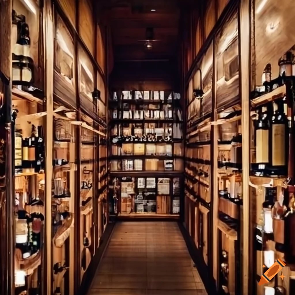 Interior of a wine and spirits shop