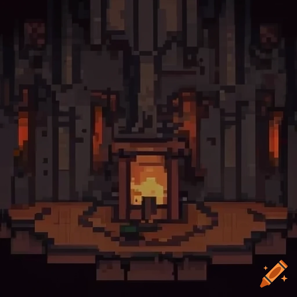 Four adventurers exploring a dark high-resolution pixel art dungeon