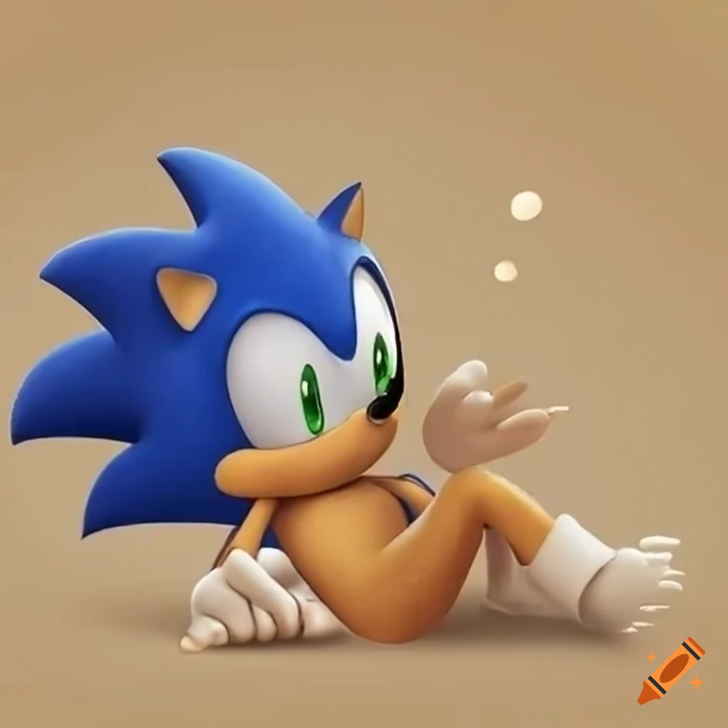 Cartoon hedgehog character lounging on a slime-covered sofa
