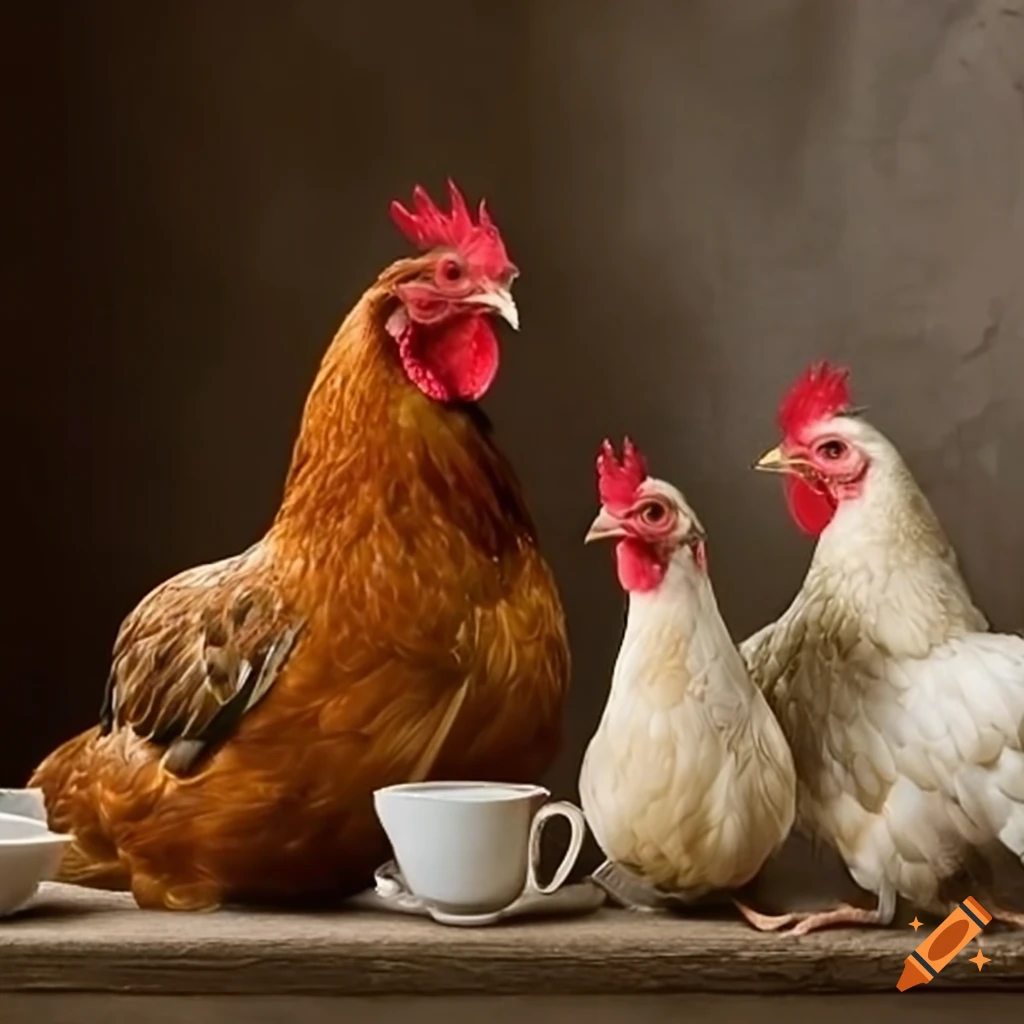 Hens having a tea party