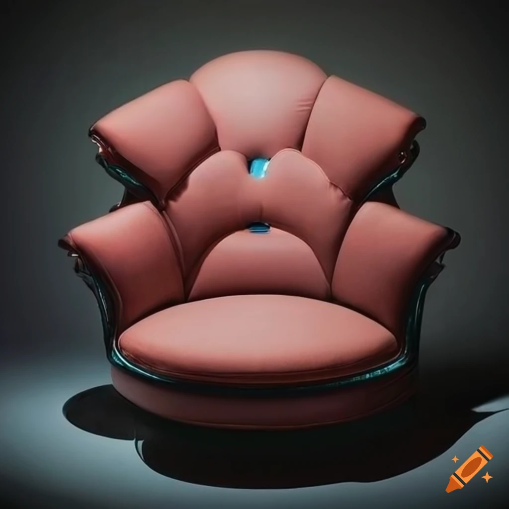 Luxury armchair design with a touch of sciencefiction in hyperrealistic style on Craiyon