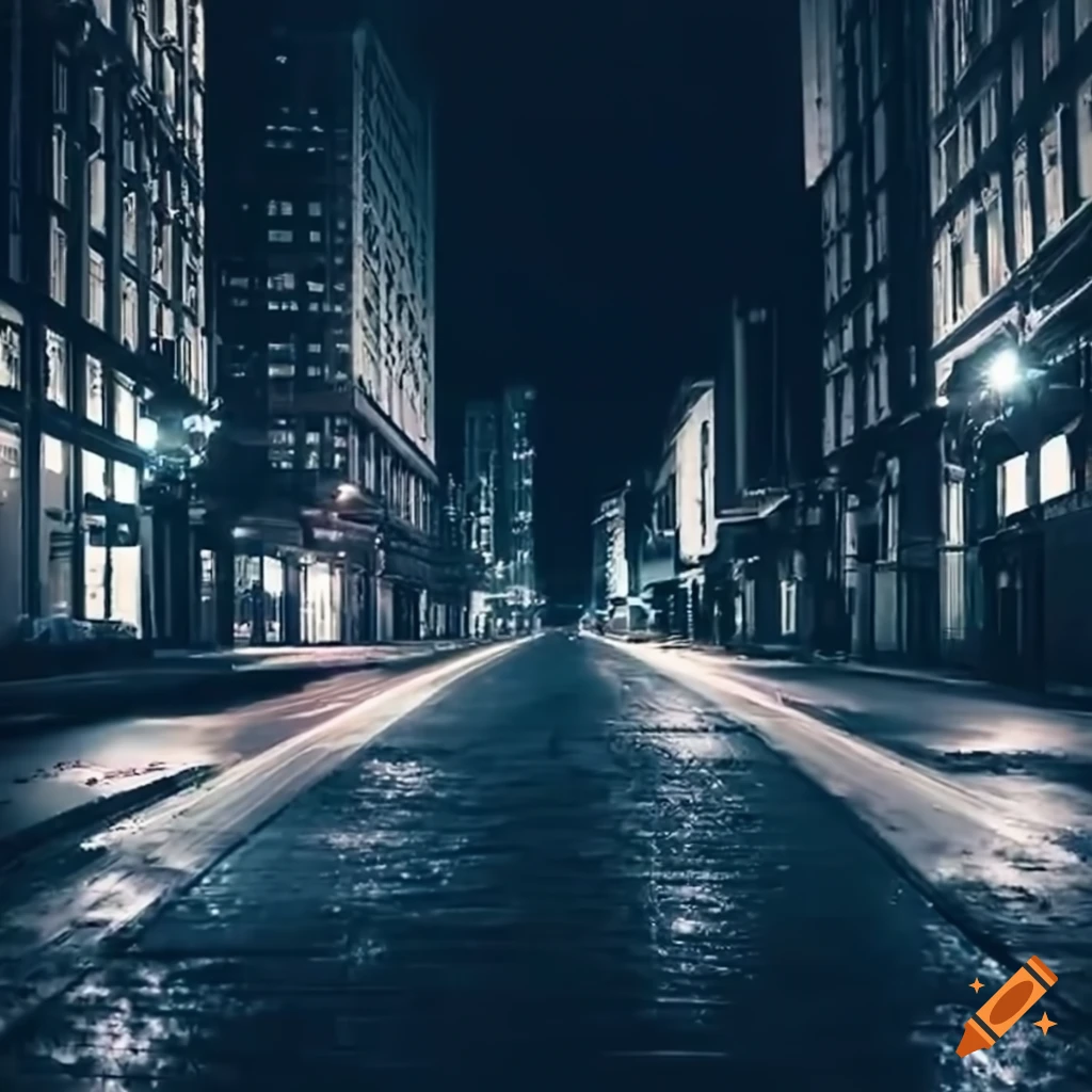 Empty Portland city streets at night