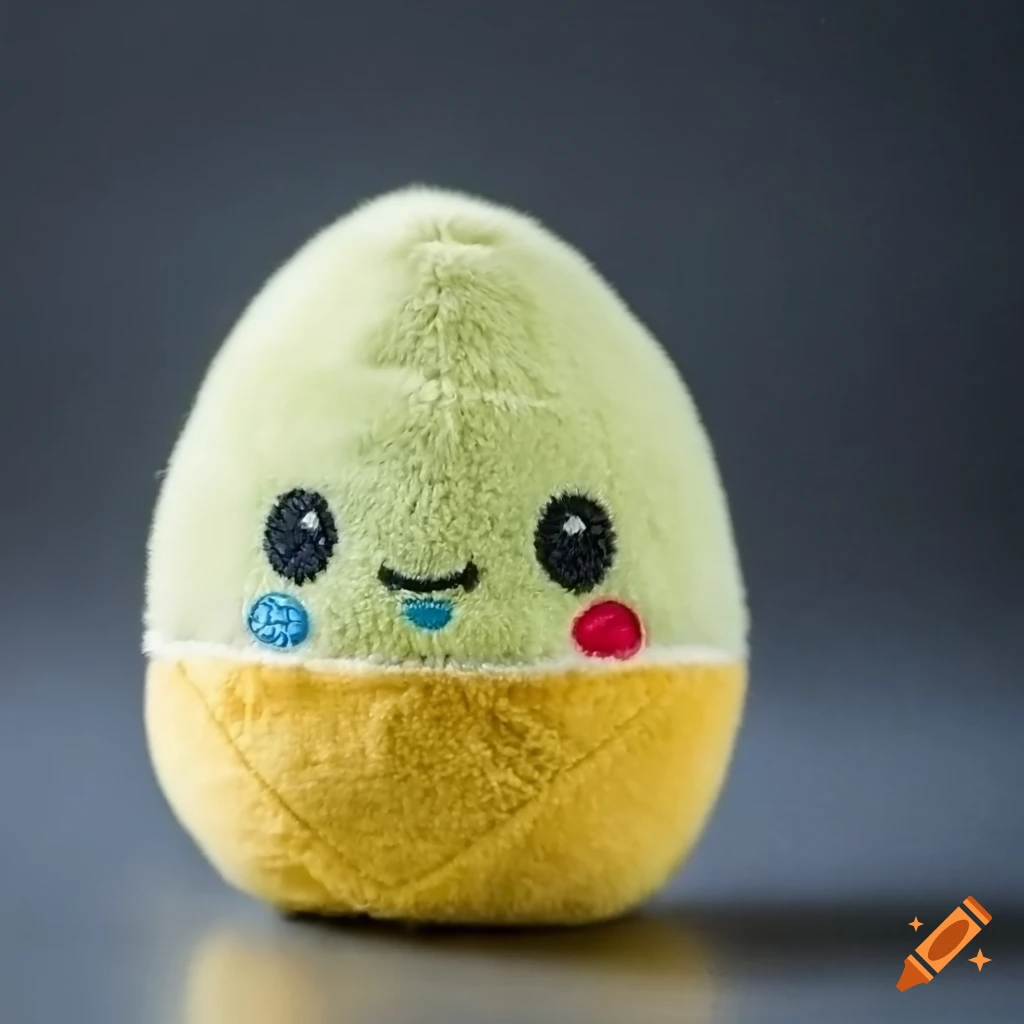 Kawaii plush egg character with legs