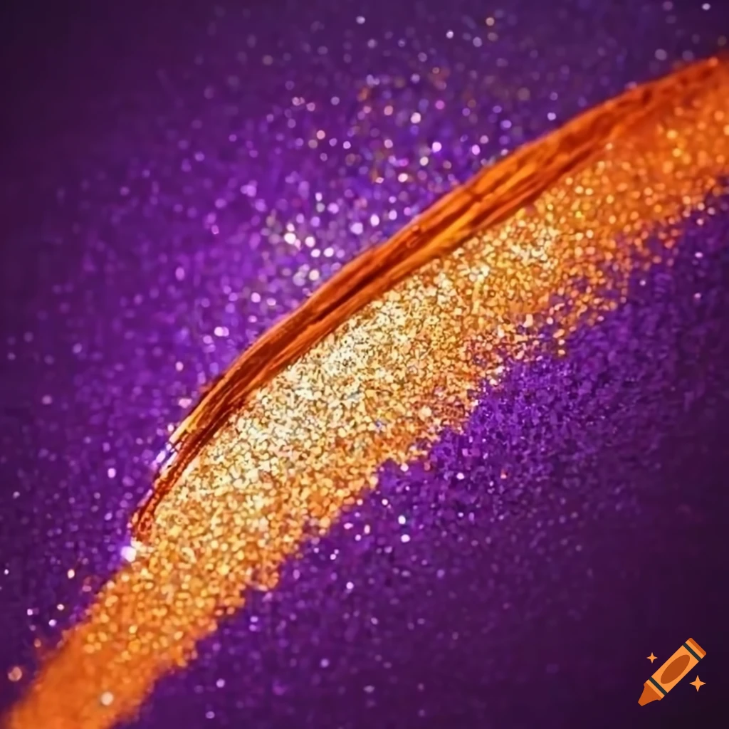 Orange And Purple Straight Brush Streaks With Glitter On Black orange-and-purple-straight-brush-streaks-with-glitter-on-black