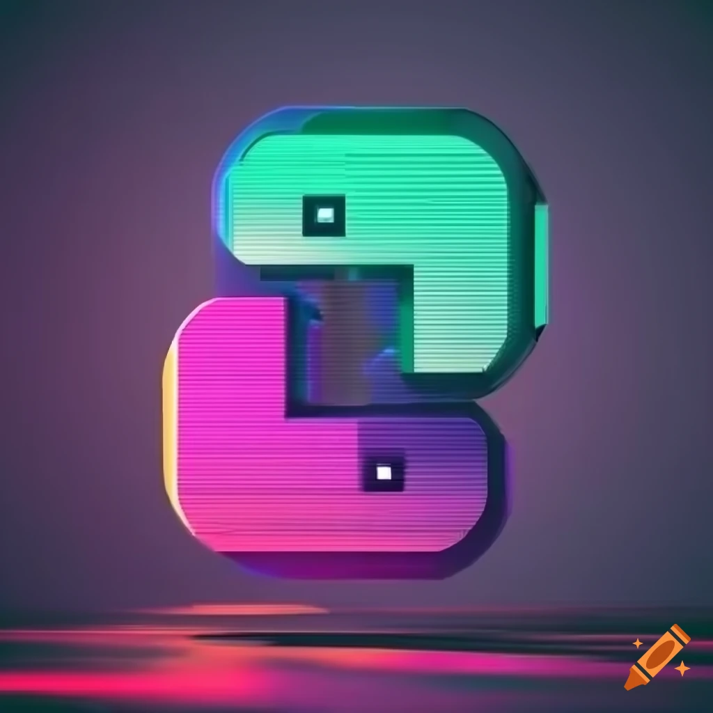 Python programming language logo in futuristic cyberpunk style on Craiyon