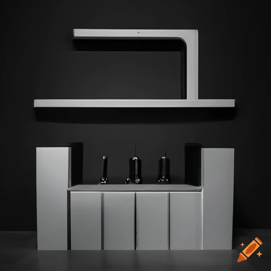 Commercial display furniture with Facebook hieroglyph