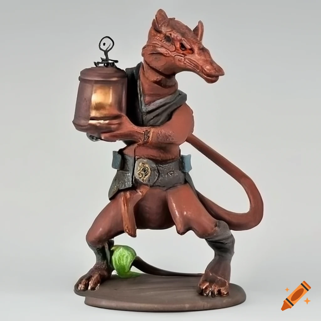 Kobold adventurer holding a lantern