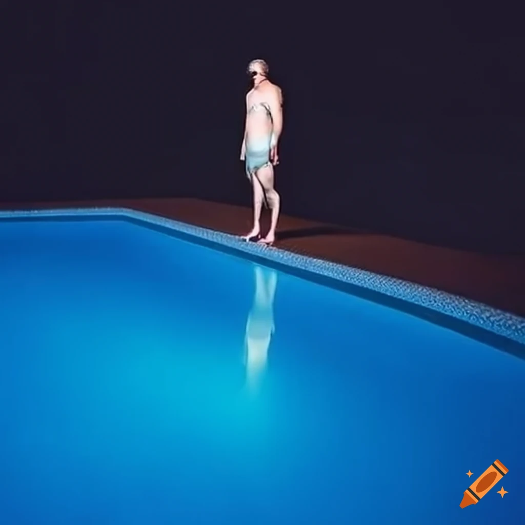 Tiny Chris Evans relaxing by a swimming pool