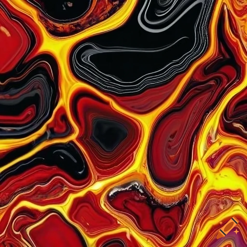 Marble in red, black, and yellow colors on Craiyon