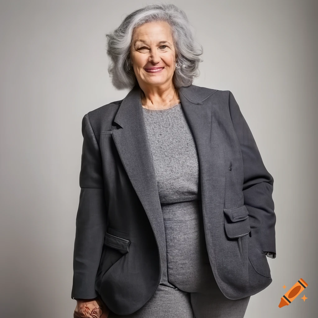 gray-haired-elderly-woman-in-wool-blazer-and-leggings-with-white-socks
