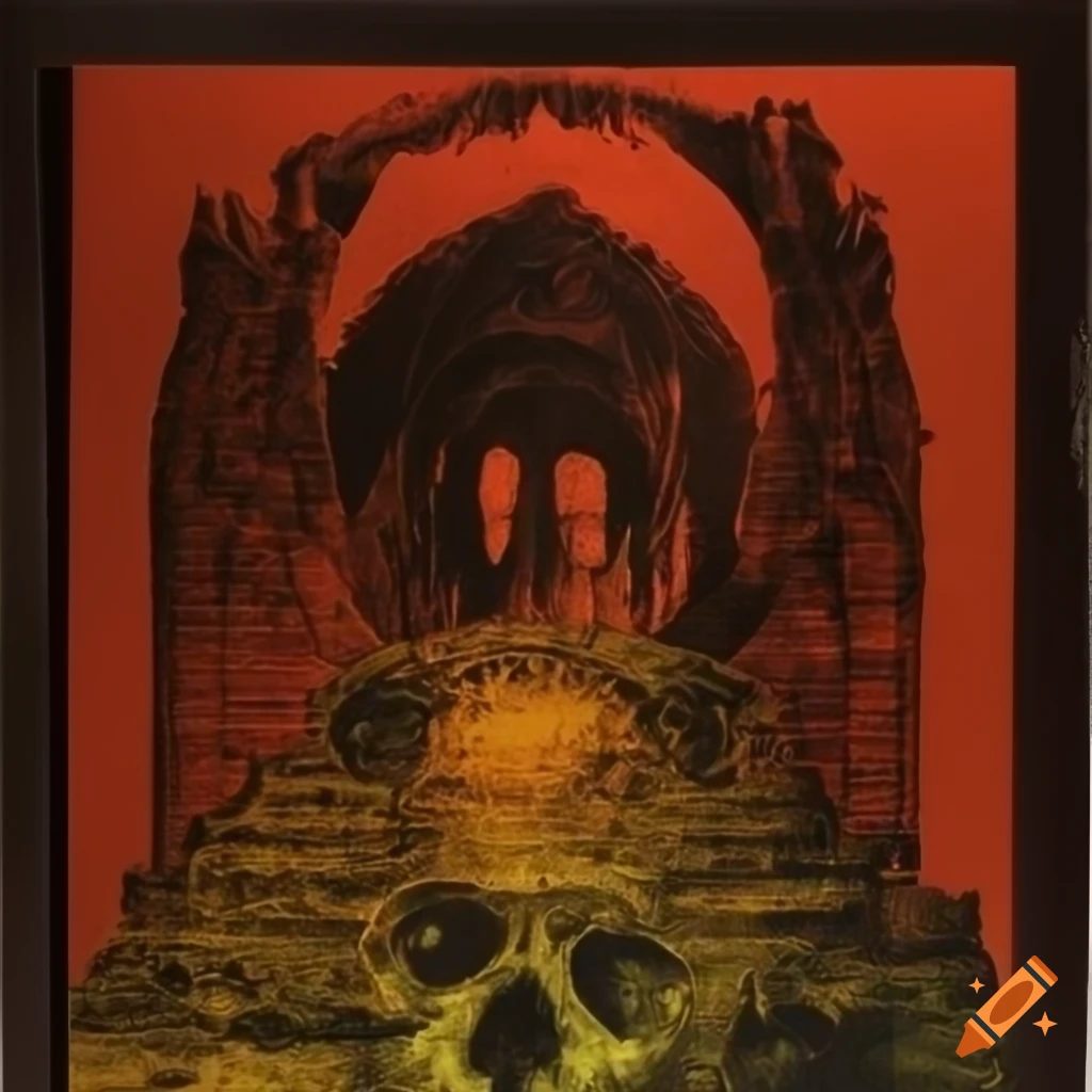 1970s style album cover with vibrant, fine detail in high definition
