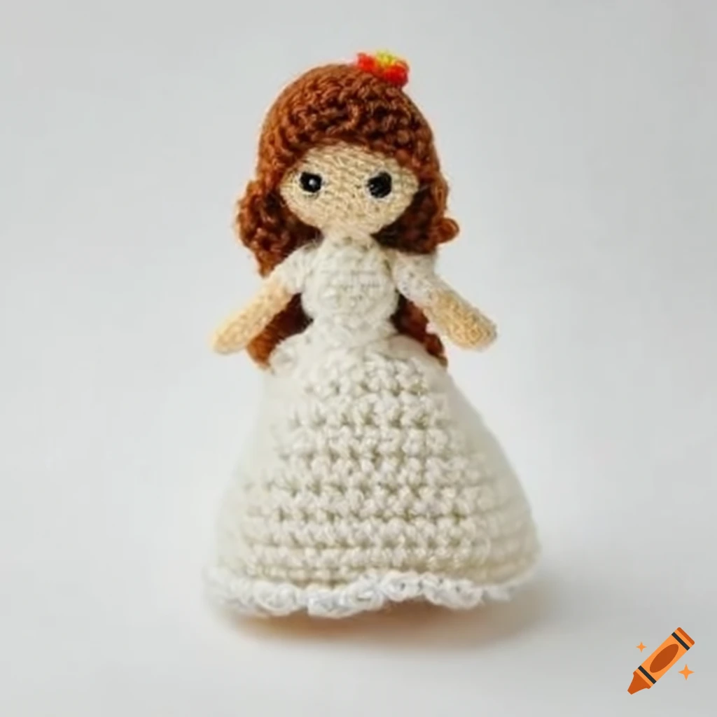 Amigurumi anime figurine of a woman in a wedding dress