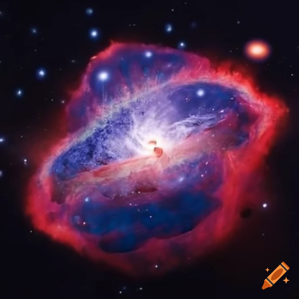 Supernova explosion in outer space