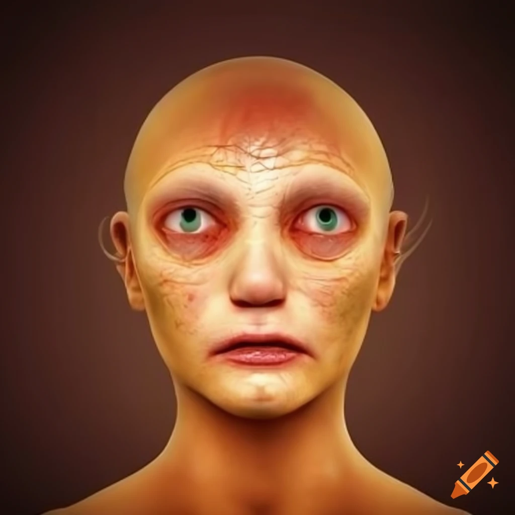 Realistic human face within a microbe