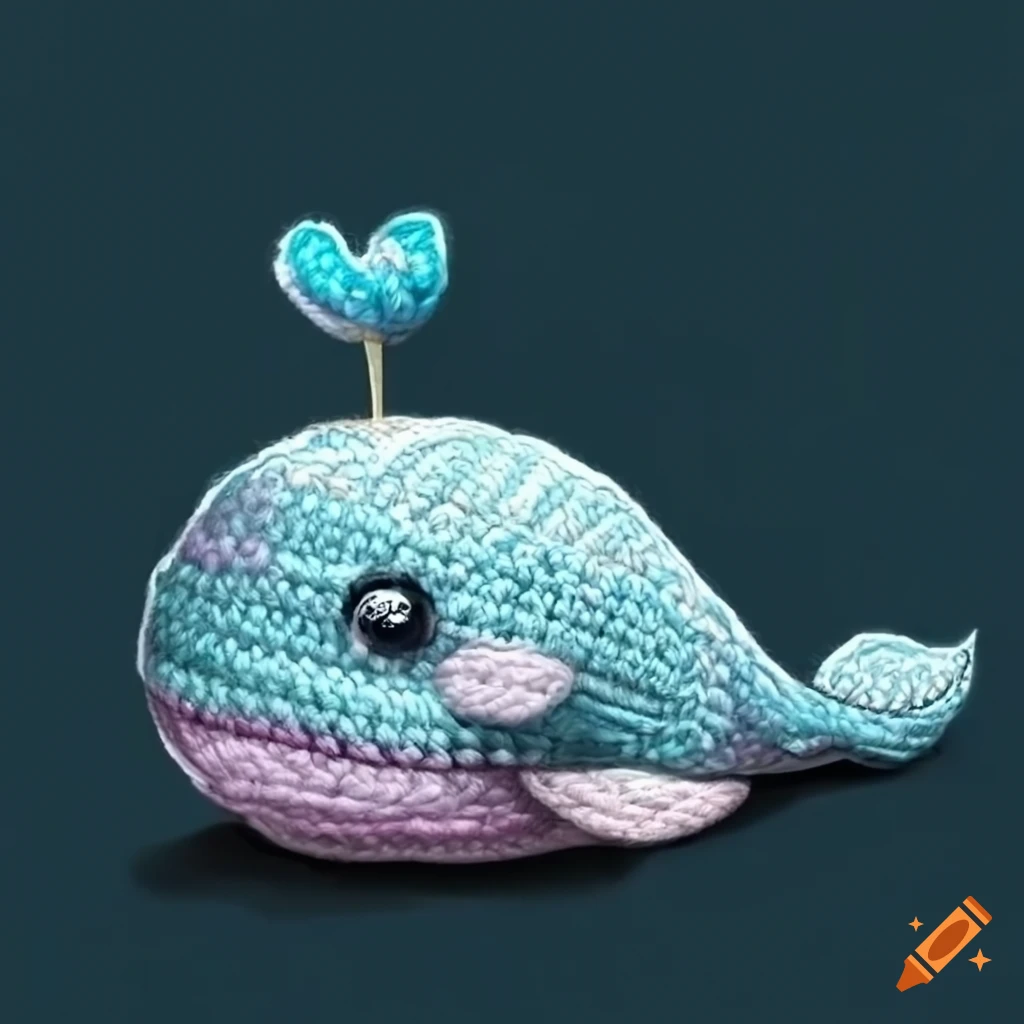 Cartoon crocheted whale