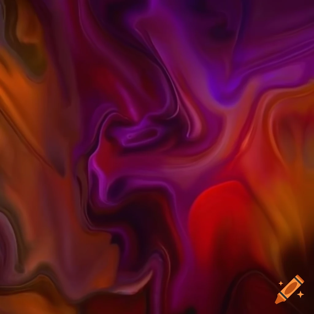 Abstract canvas with brown, red, and purple color splashes