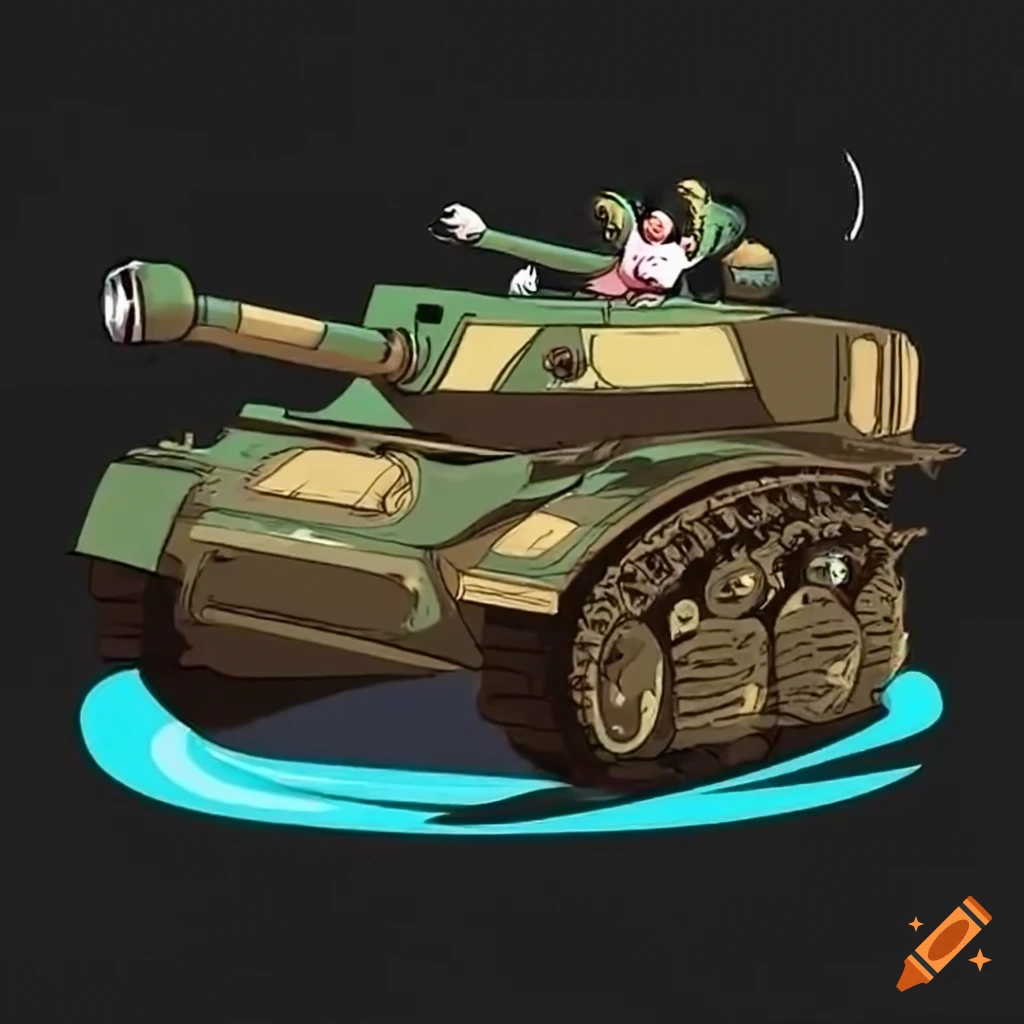 Bunny driving a tank