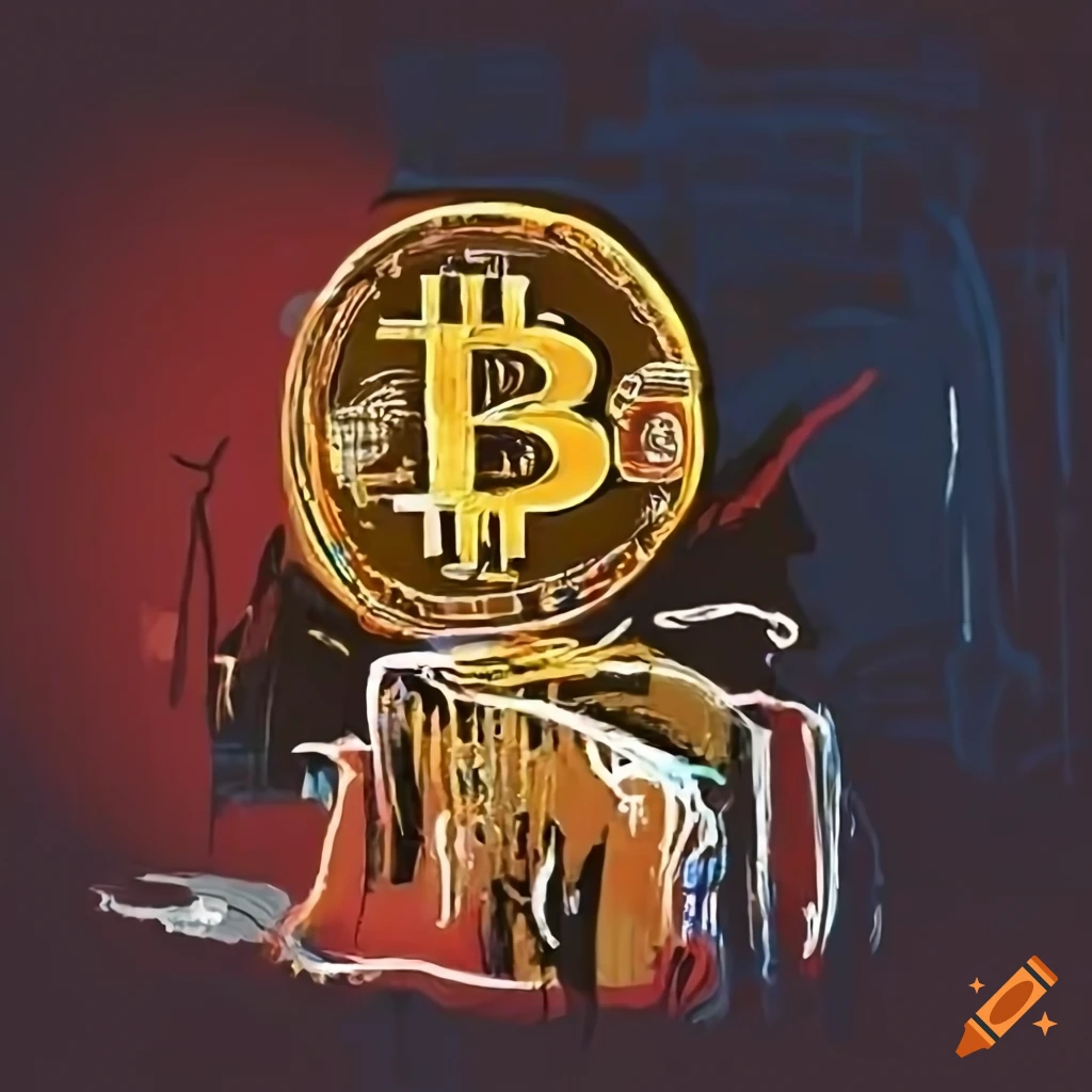Basquiat-inspired artwork of a bitcoin symbol