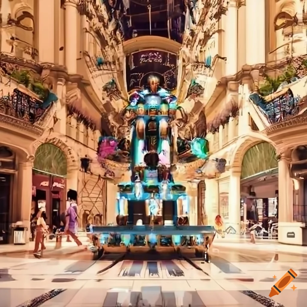 Havaianas campaign advertisement in a luxurious shopping mall with screens and people