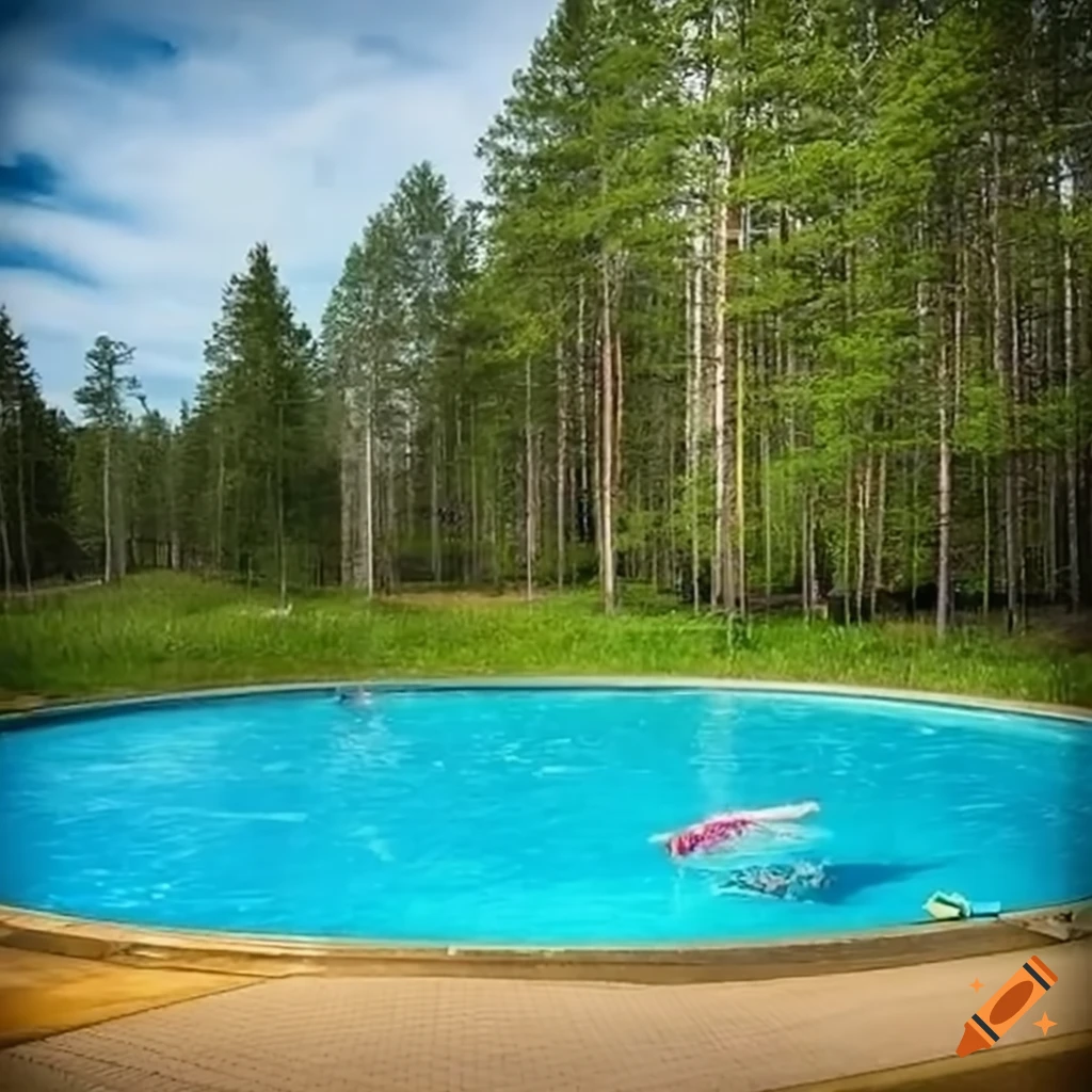 Swimming pool on the edge of a Finnish field