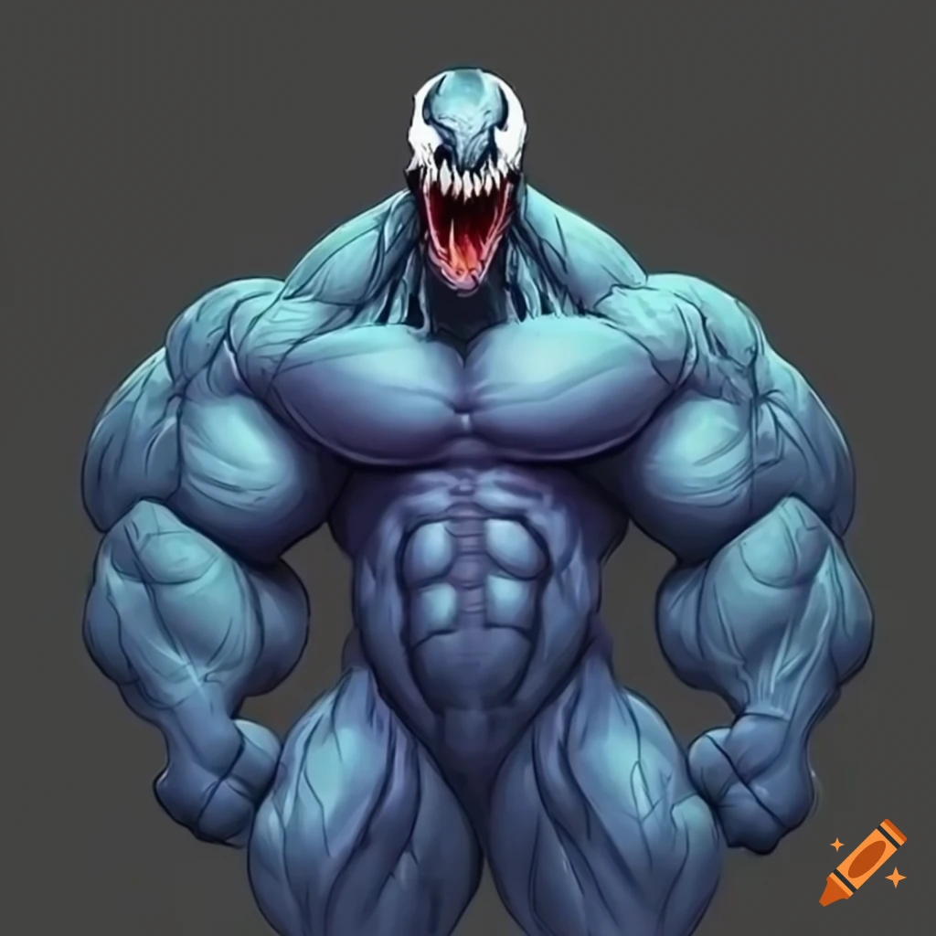Muscular Venom showing off massive physique