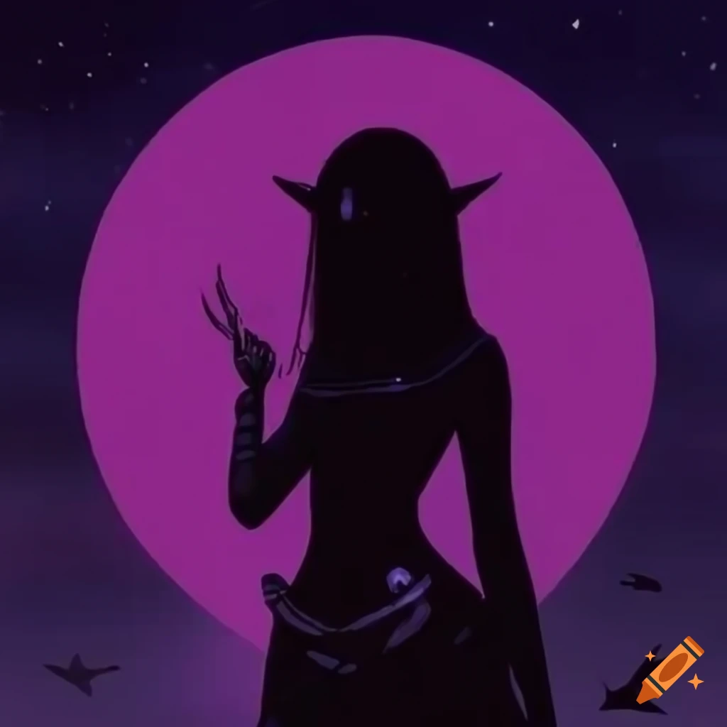 Retro anime dark elf with a unique aesthetic