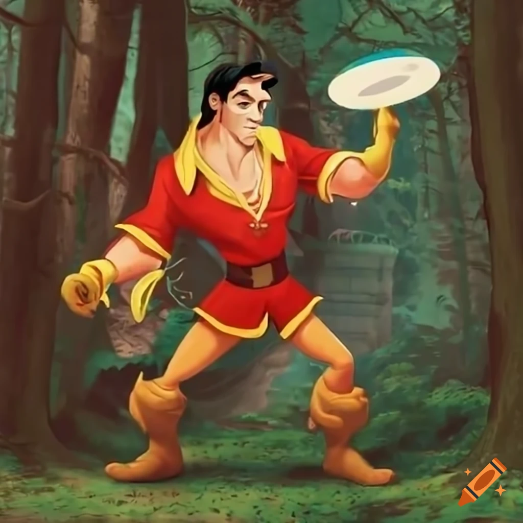 Gaston holding a disc golf disc in the forest