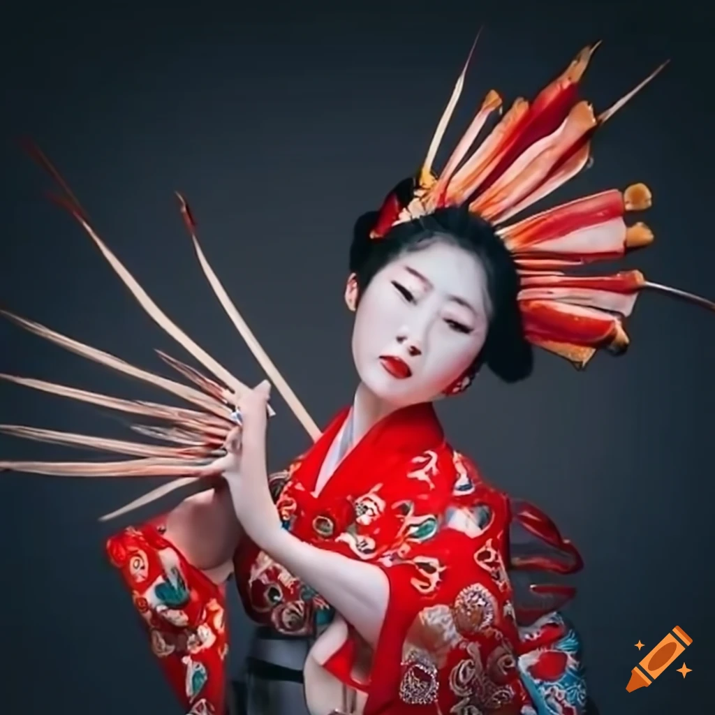 Nihon Buyo Traditional Dance art with the claws of a crab
