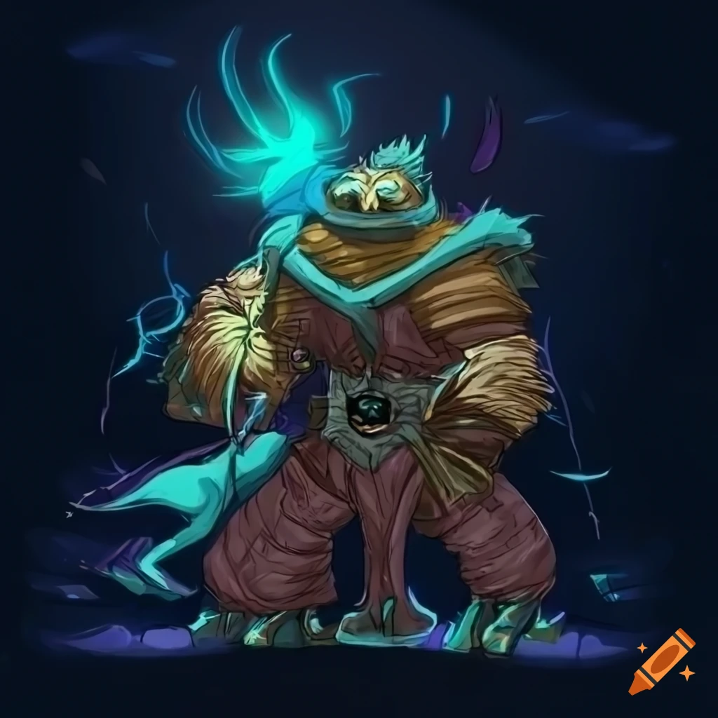 Bog walker in Yu-Gi-Oh illustration style
