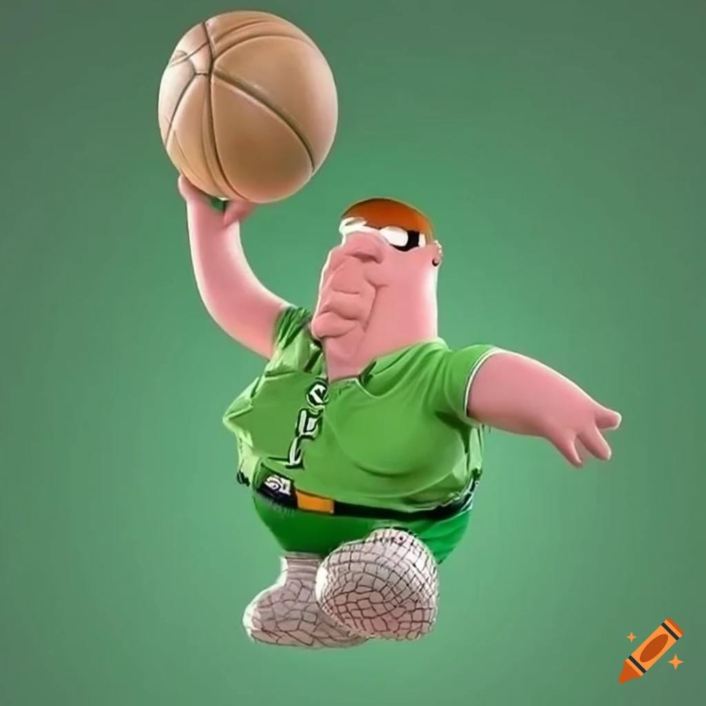 Green 3d peter griffin dunking basketball on Craiyon