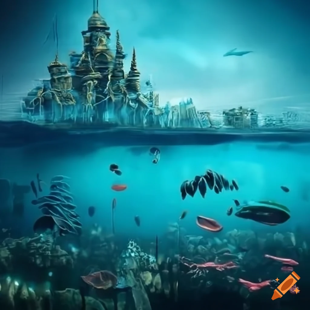 Underwater city view on Craiyon
