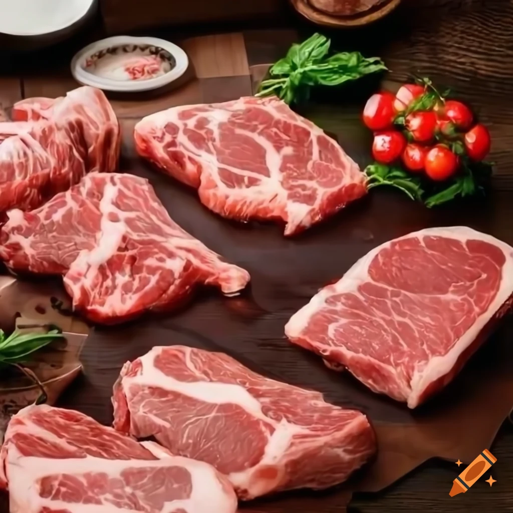 Platillo gourmet con variedad de cortes finos de carne