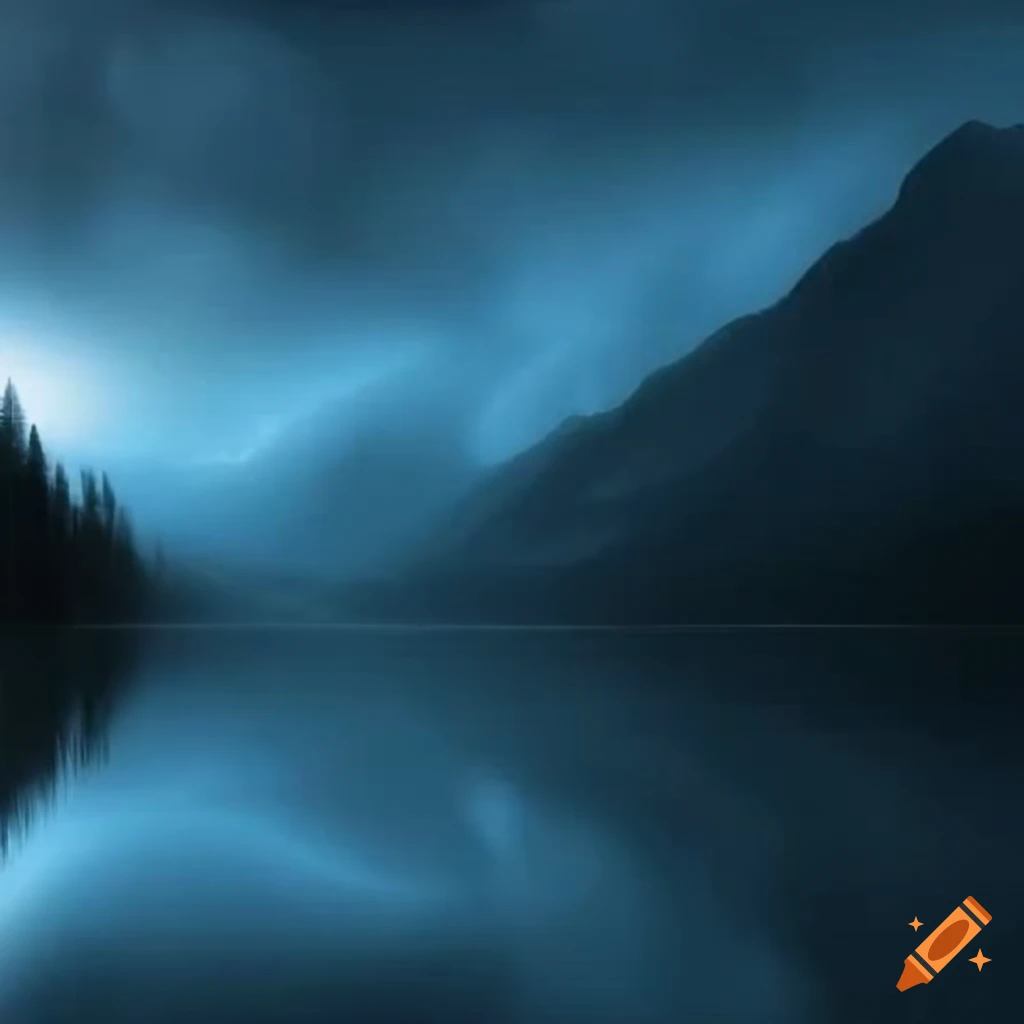Mountain lake with god rays creating a sense of naturalism and awe