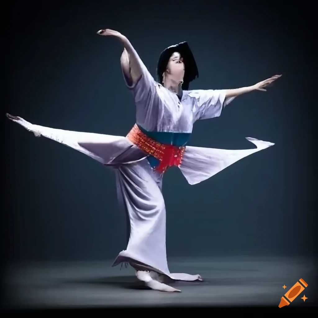 Nihon Buyo Traditional Dance style art with fish motifs