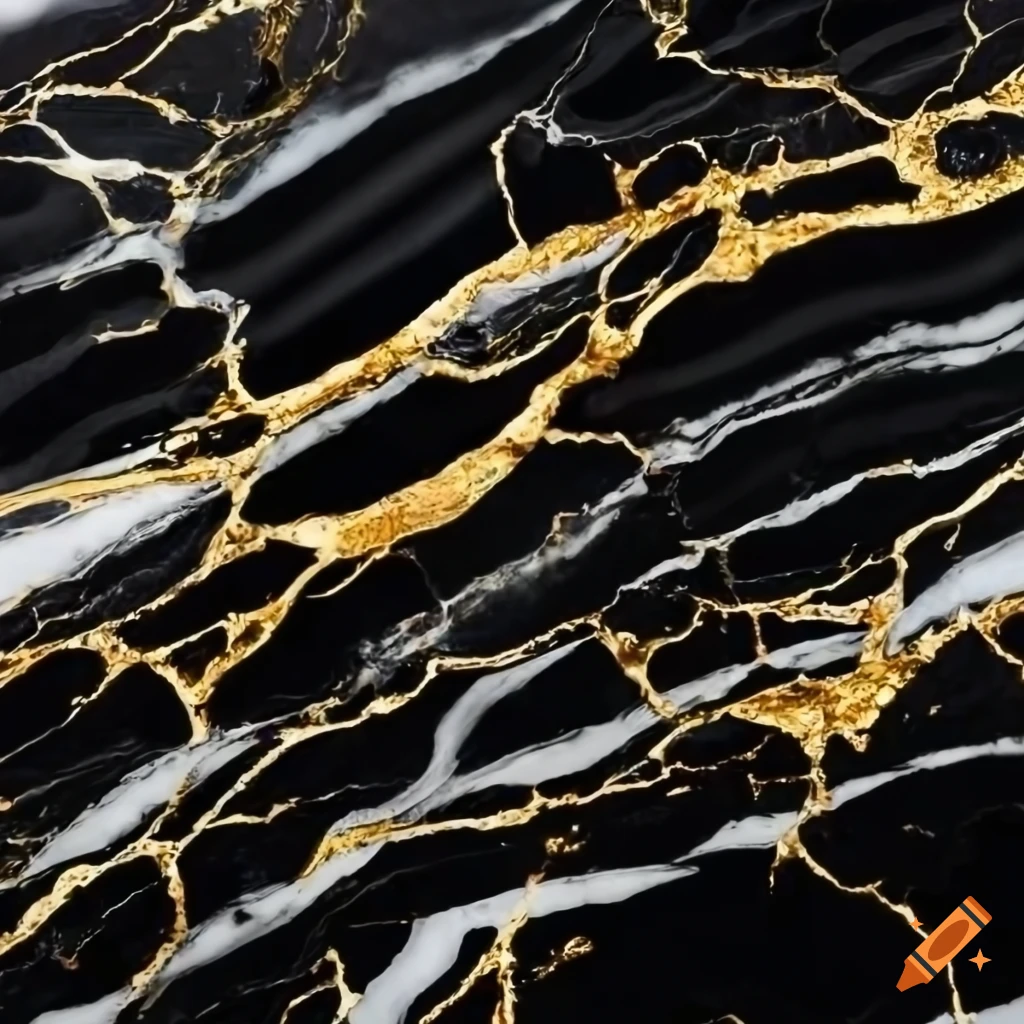 Black and white marble with gold veins